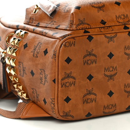 MCM Visetos Small Side Stud Stark Backpack Cognac 8 of 9