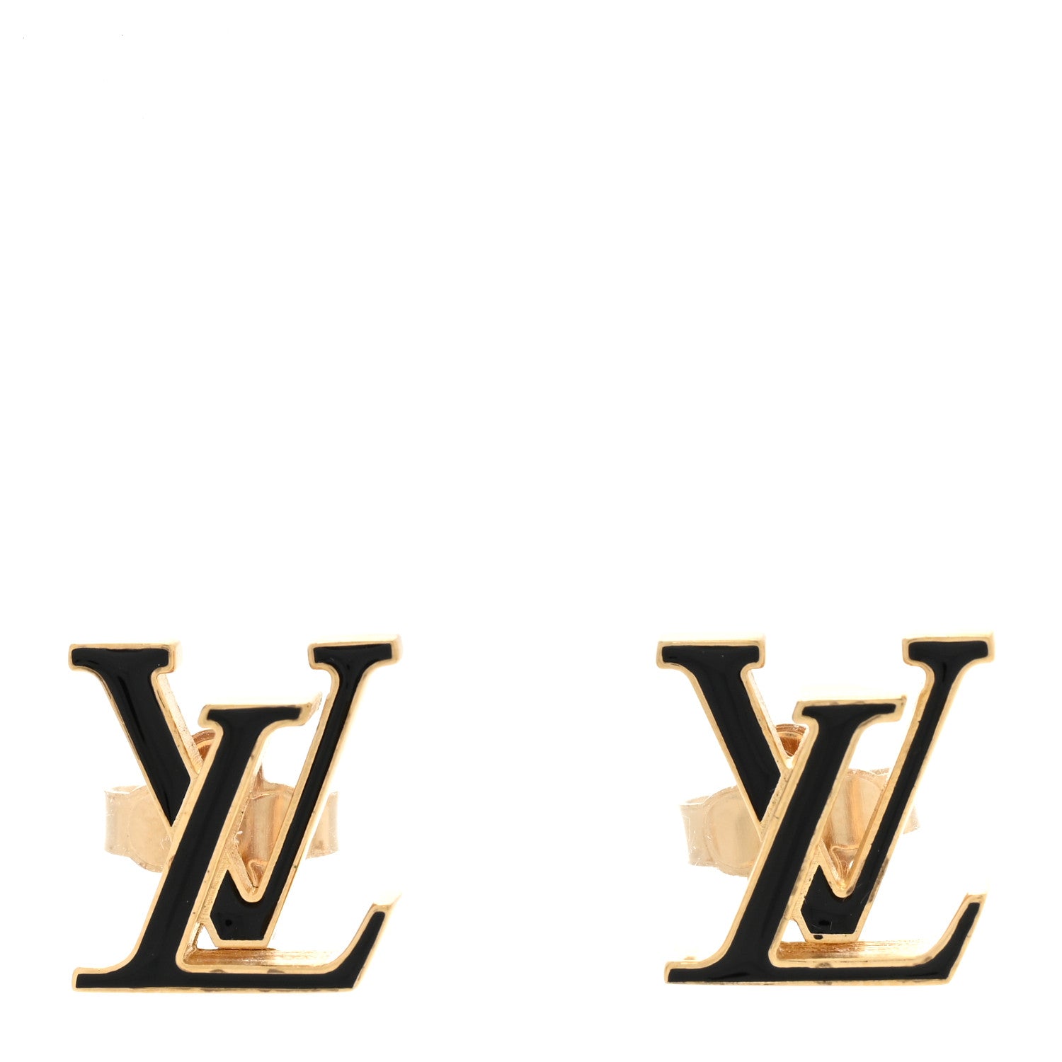 Louis Vuitton Metal Enamel LV Iconic Earrings Gold 1 of 6