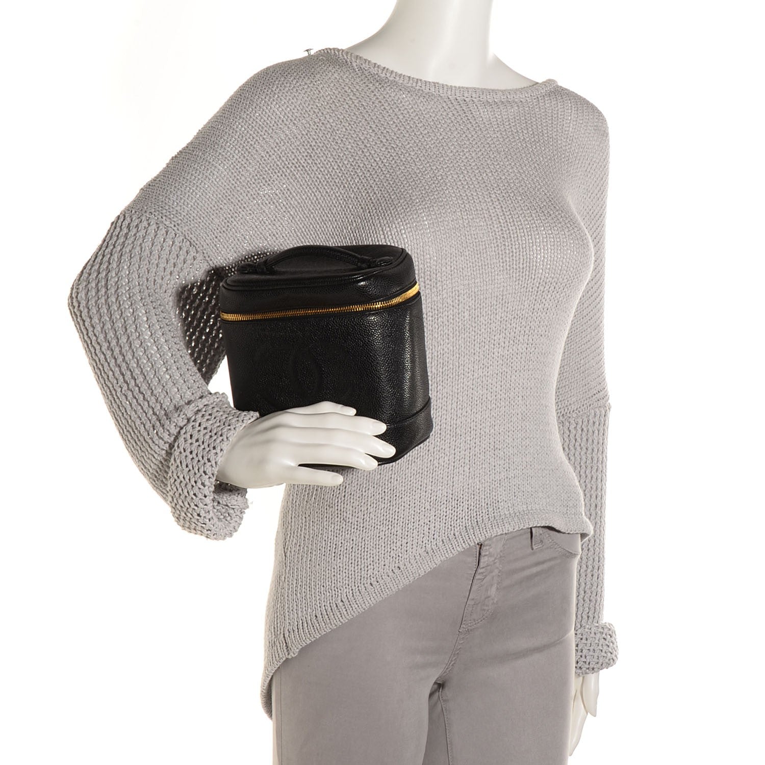 Chanel Caviar Vanity Cosmetic Case Black 2 of 8