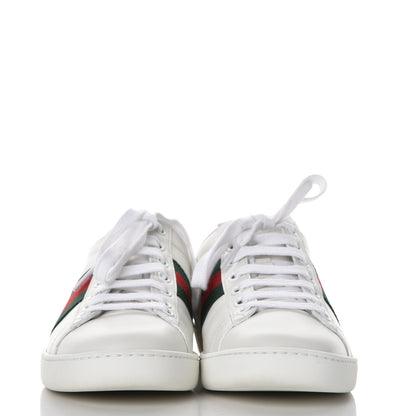 Gucci Calfskin Crocodile Web Ace Sneakers 35.5 White Green 2 of 9