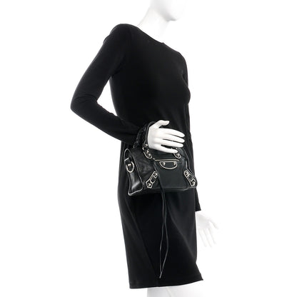 Balenciaga Chevre Silver Metallic Edge Hardware Mini City Black 3 of 8