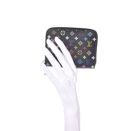 Louis Vuitton Monogram Multicolor Zippy Coin Purse Black Violet 2 of 7