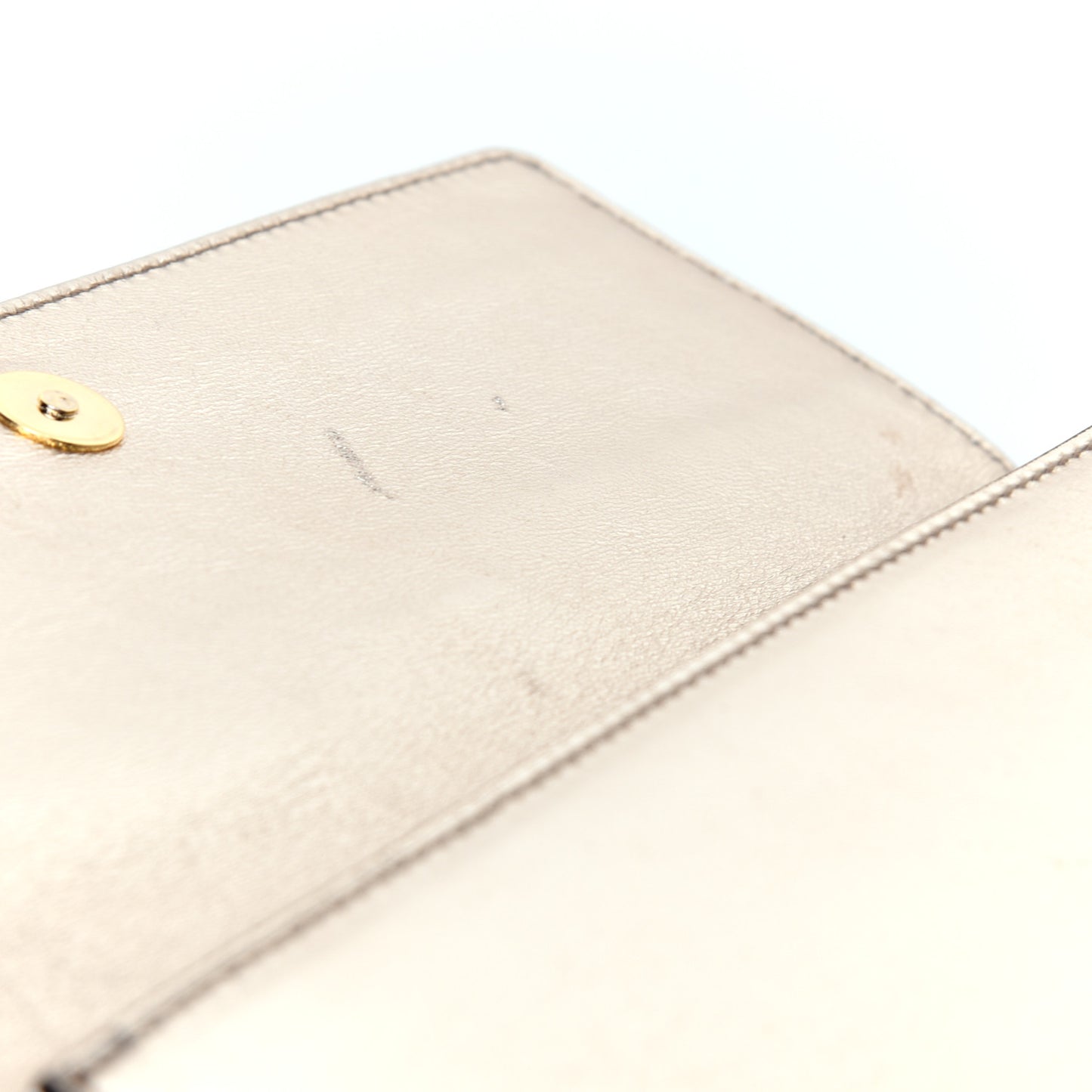 Metallic Calfskin Romy Clutch Silver