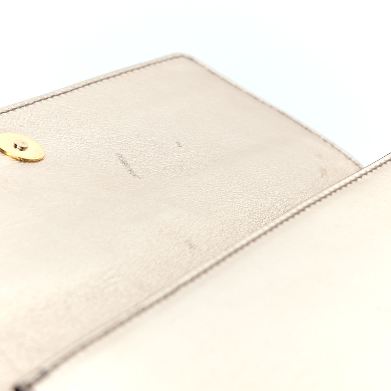Gucci Metallic Calfskin Romy Clutch Silver 11 of 11
