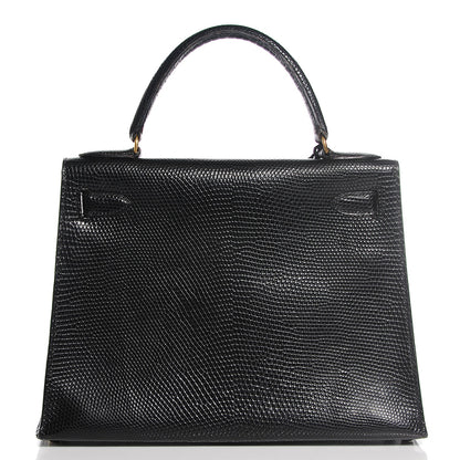Hermes Lizard Kelly Sellier 28 Black 4 of 26