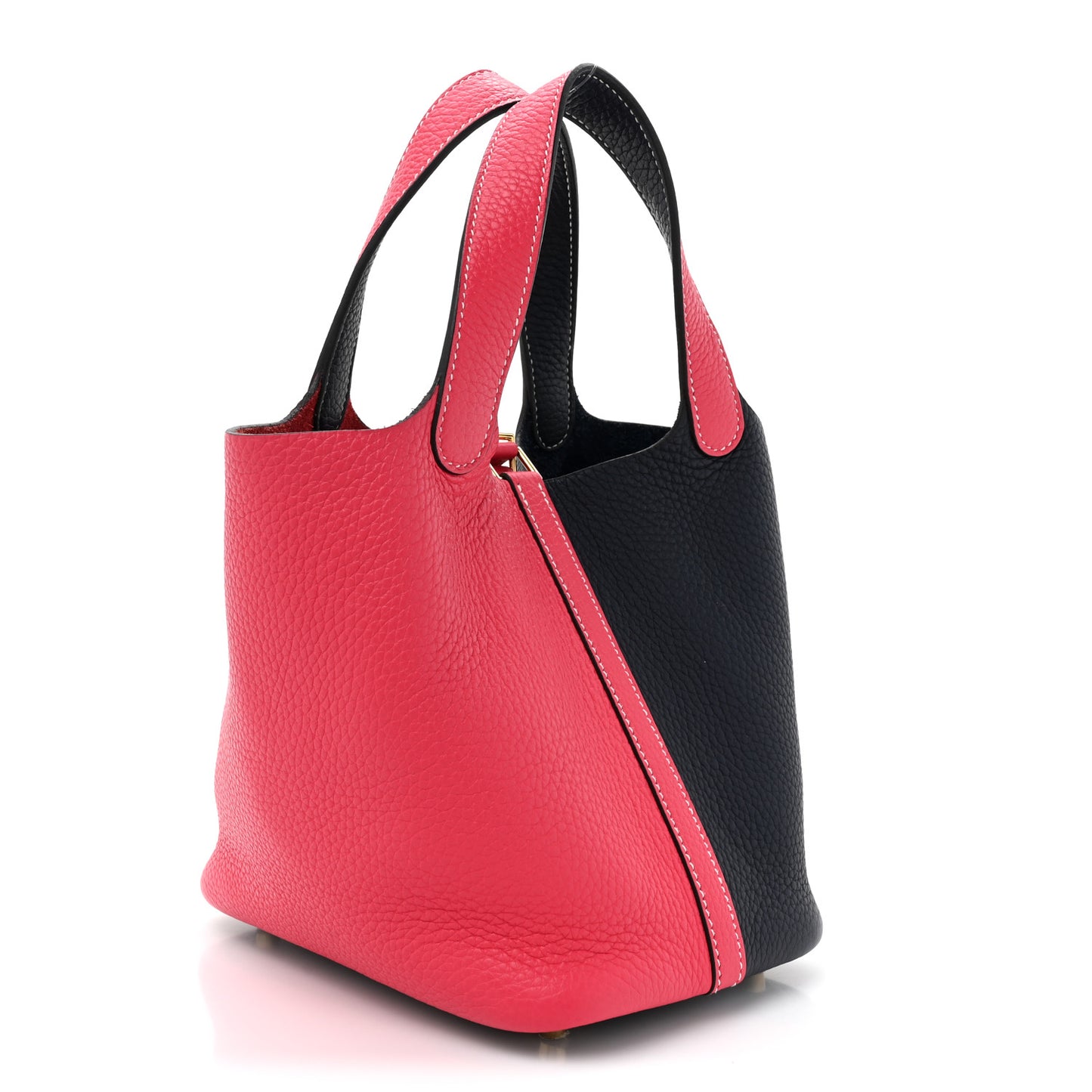 Taurillon Clemence Casaque Picotin Lock 18 PM Rose Extreme Bleu Nuit
