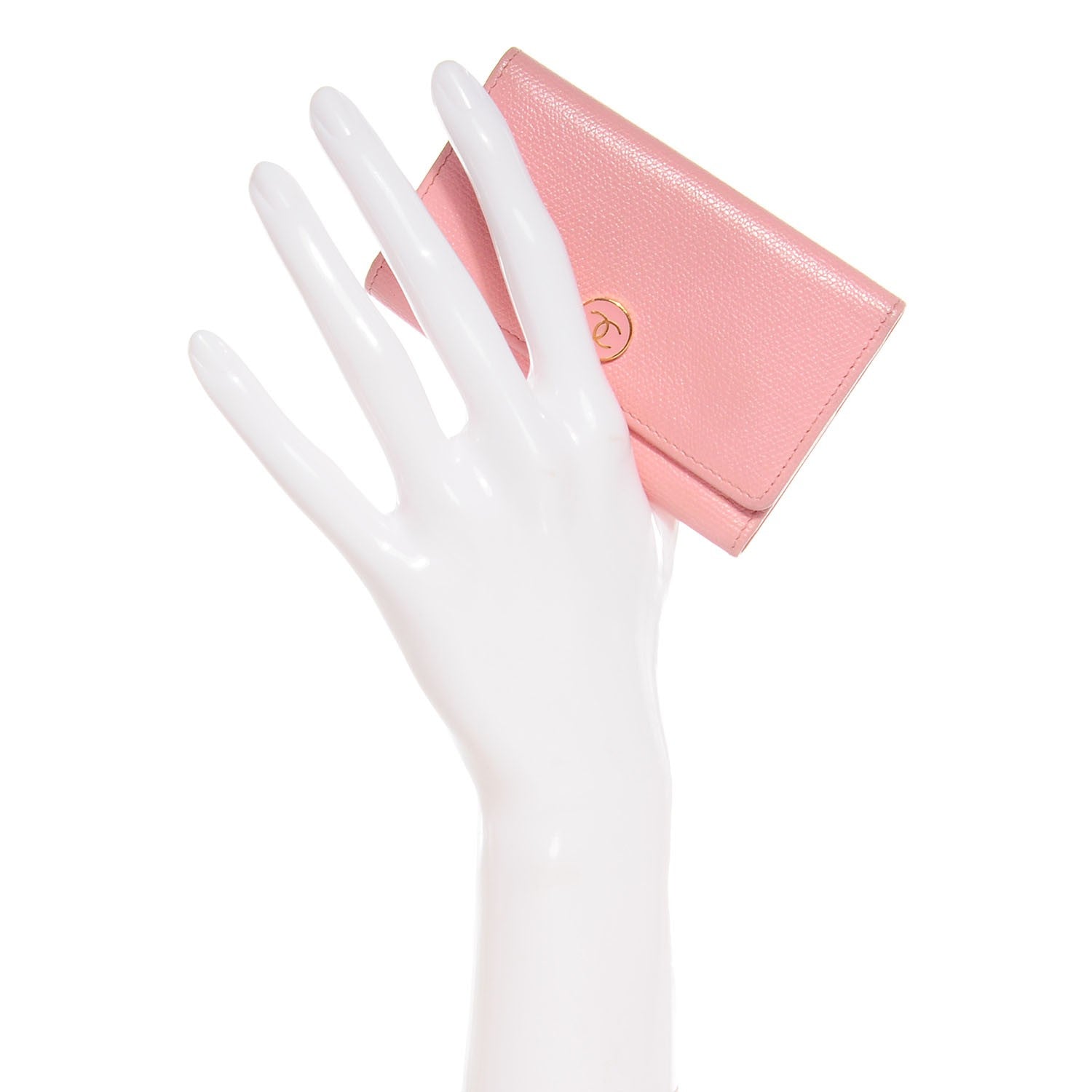Chanel Grained Calfskin CC Button 6 Key Holder Pink 2 of 8
