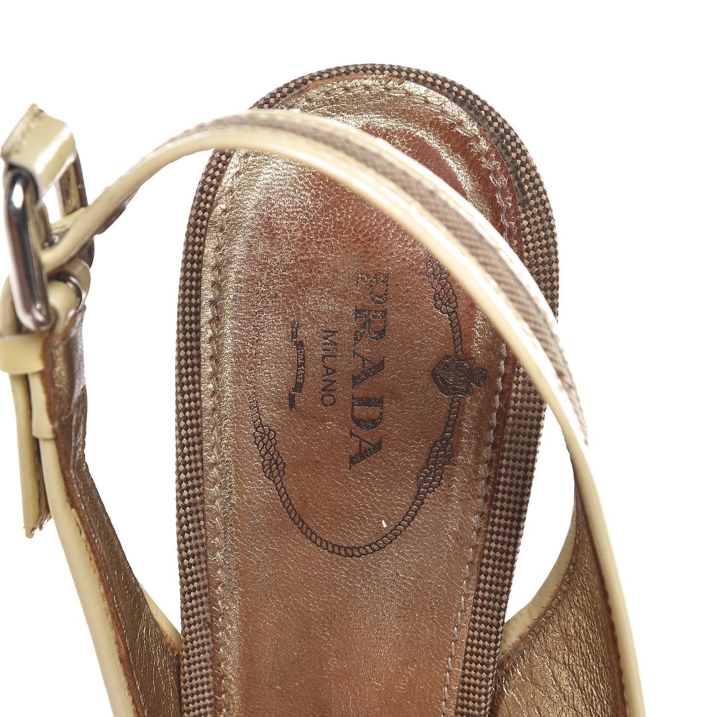Jacquard Logo Wedge Sandals 35.5 Corda Yellow