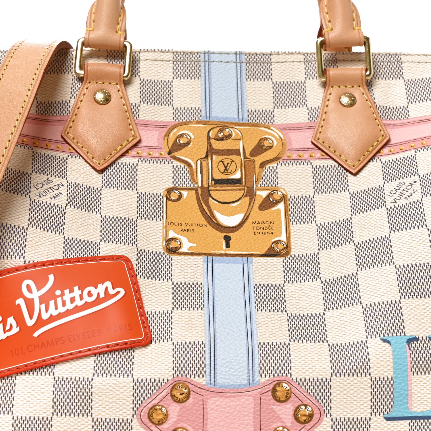 Louis Vuitton Damier Azur Summer Trunks Speedy Bandouliere 30 7 of 9