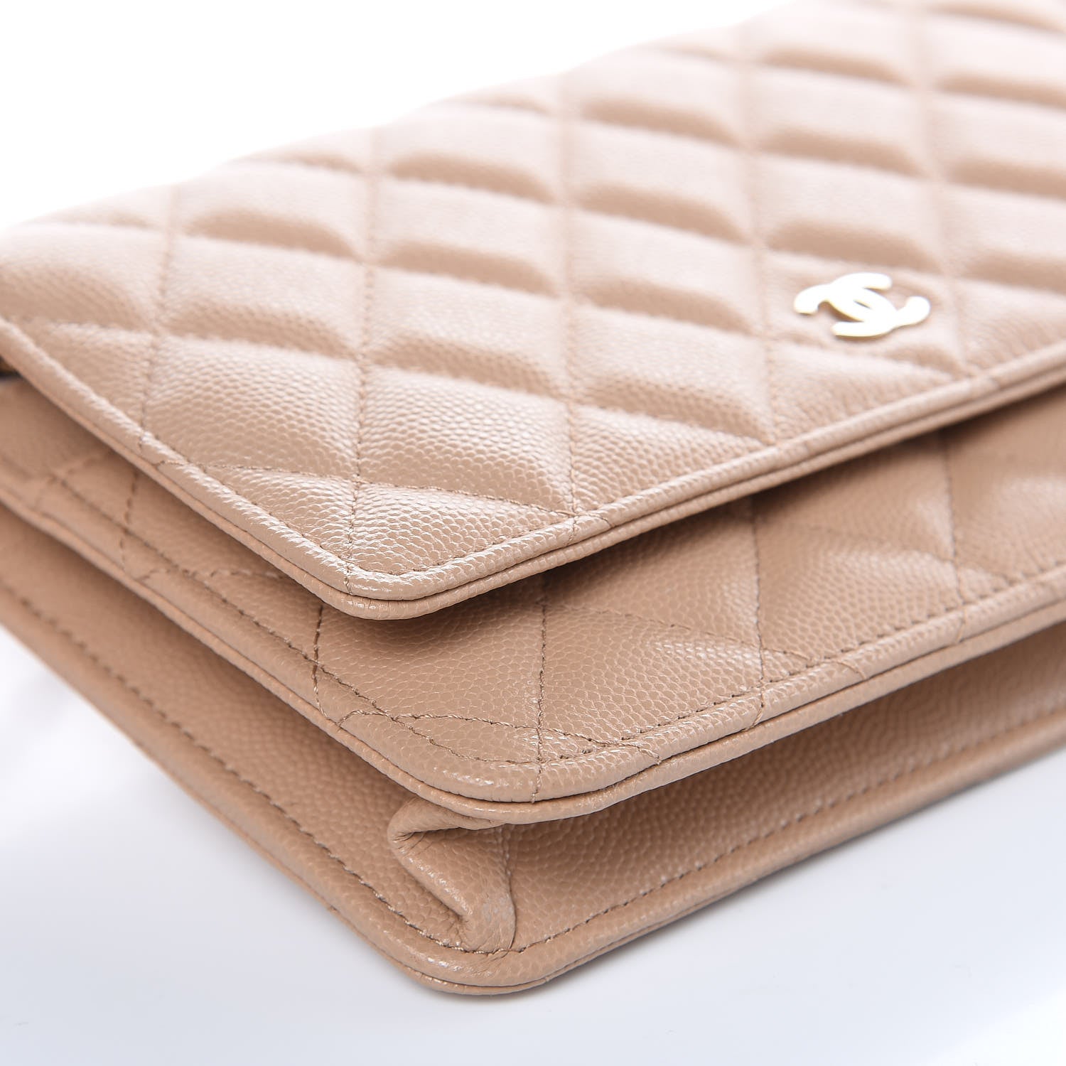 Chanel Caviar Quilted Wallet On Chain WOC Beige 10 of 13