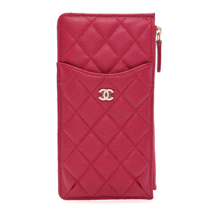 Chanel Caviar Quilted Classic Flat Wallet Pouch Pink 1 of 7