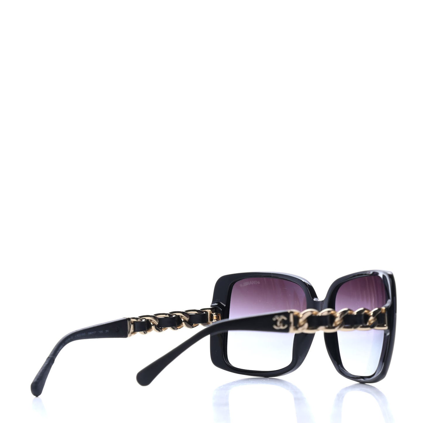 Square CC Chain Sunglasses 5215Q Black