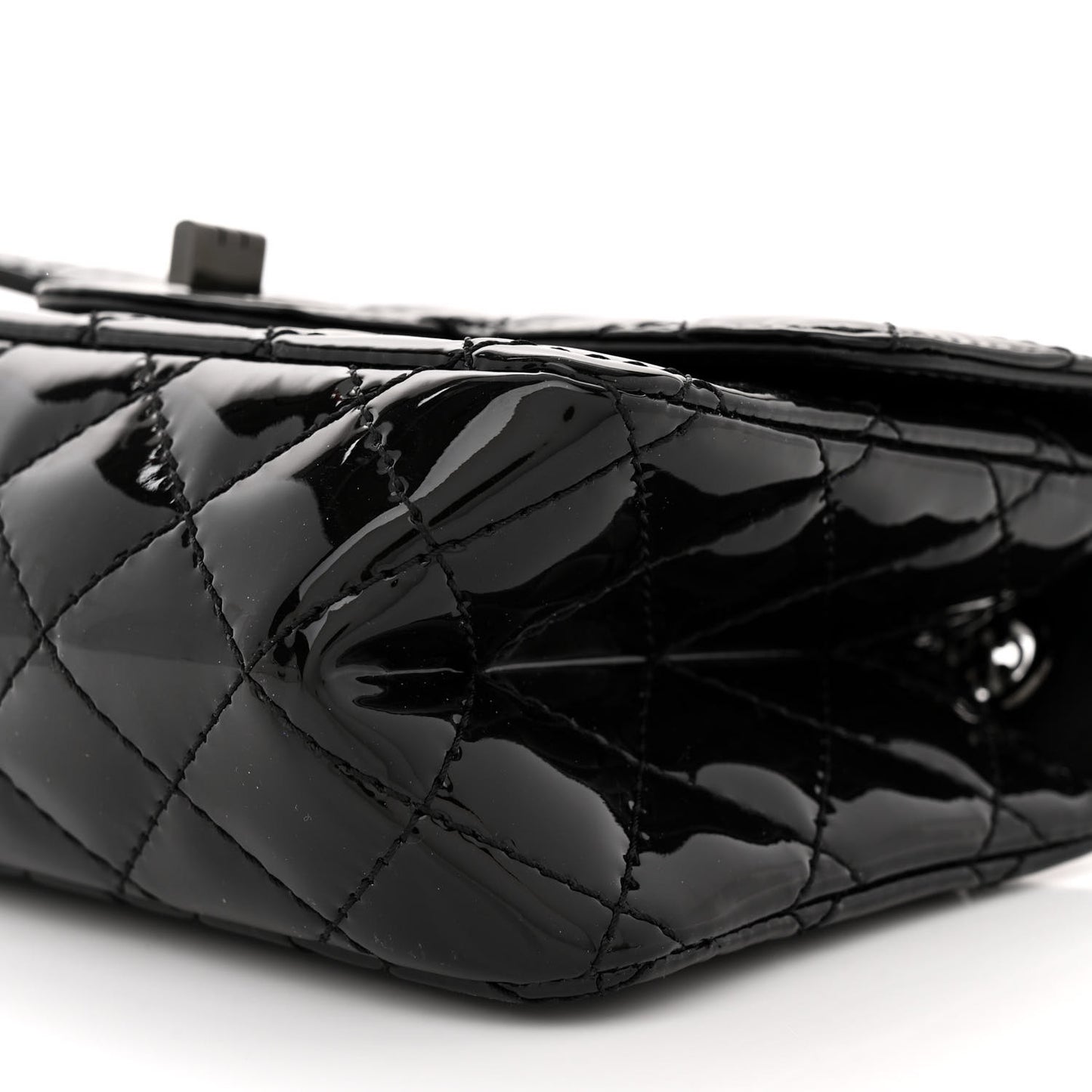 Patent Calfskin Quilted 2.55 Reissue Mini Flap So Black