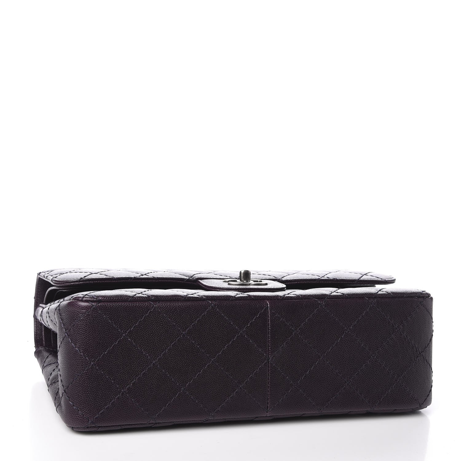 Chanel Caviar Quilted Jumbo Double Flap Dark Purple 3 of 10
