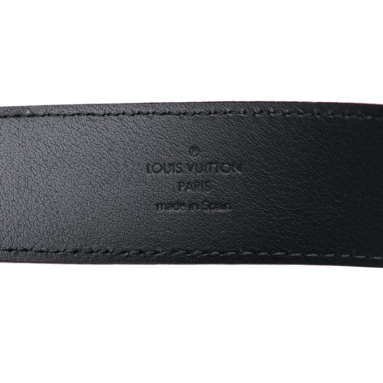Louis Vuitton Suede Calfskin Mini Damier Belt 100 40 Bordeaux 4 of 6