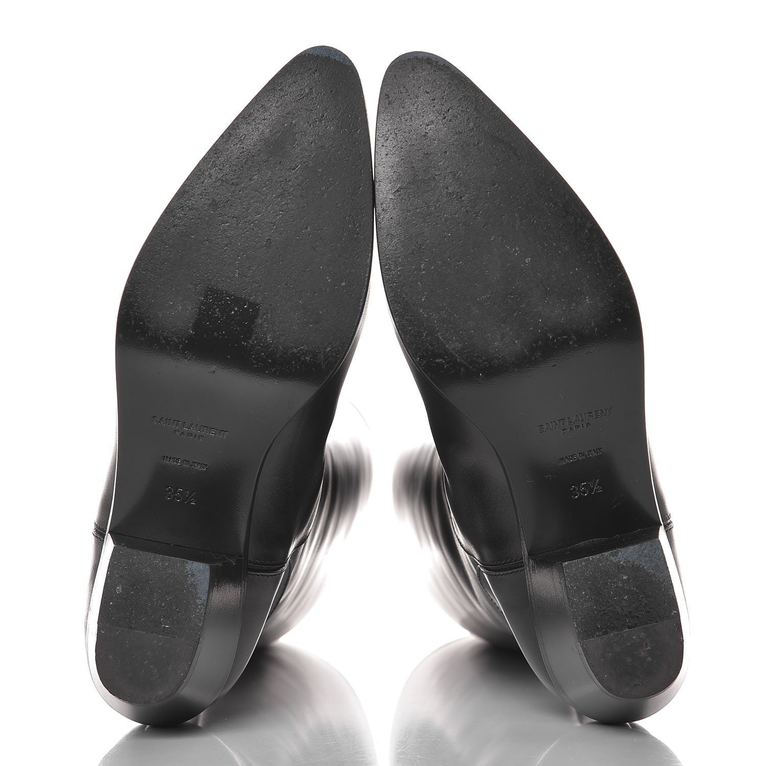 Saint Laurent Calfskin Rock Long Boots 35.5 Black 5 of 10
