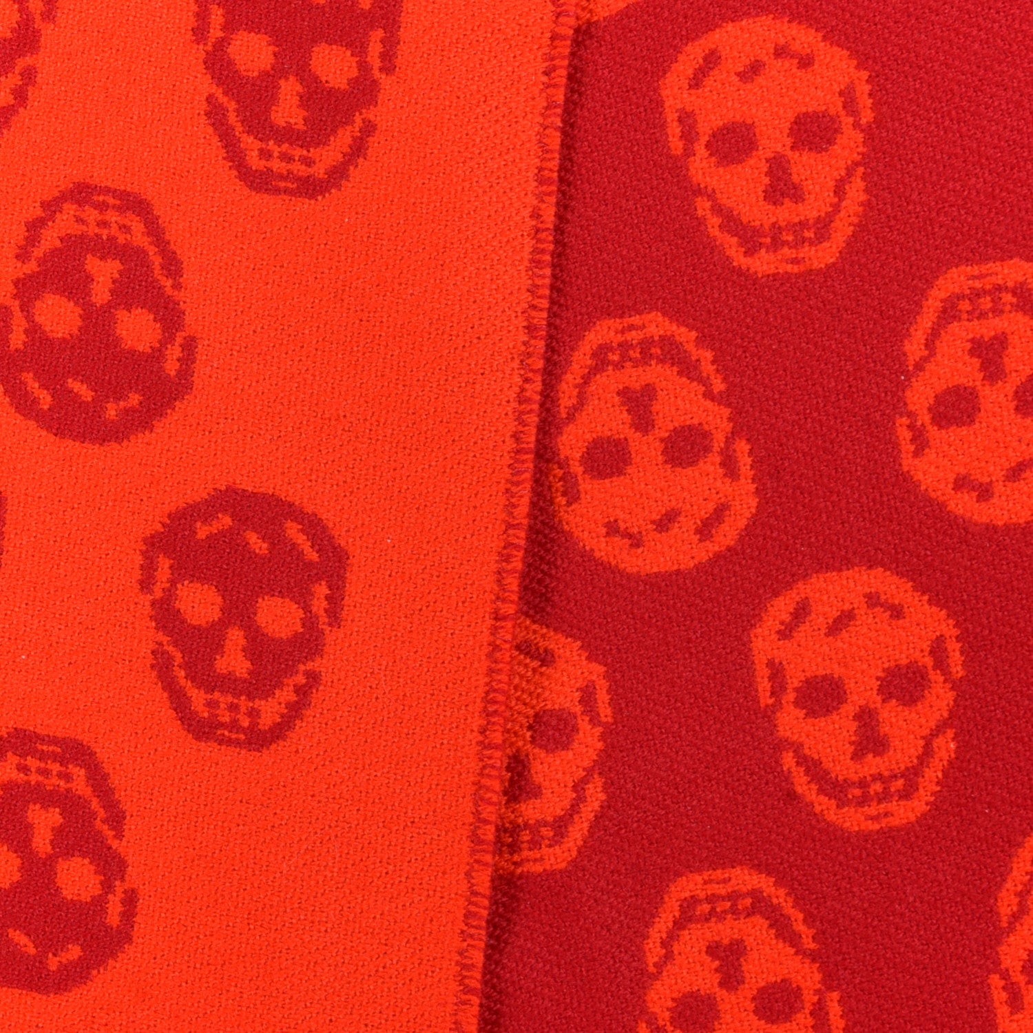 Alexander McQueen Wool Reversible Upside Down Skull Scarf Red Bordeaux 3 of 5
