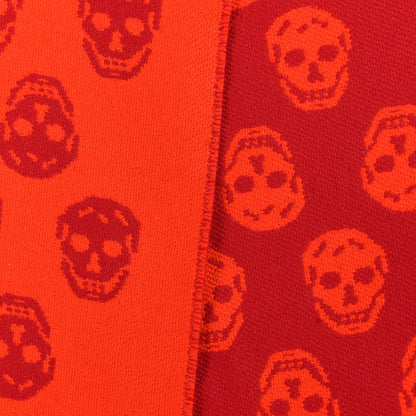 Alexander McQueen Wool Reversible Upside Down Skull Scarf Red Bordeaux 3 of 5