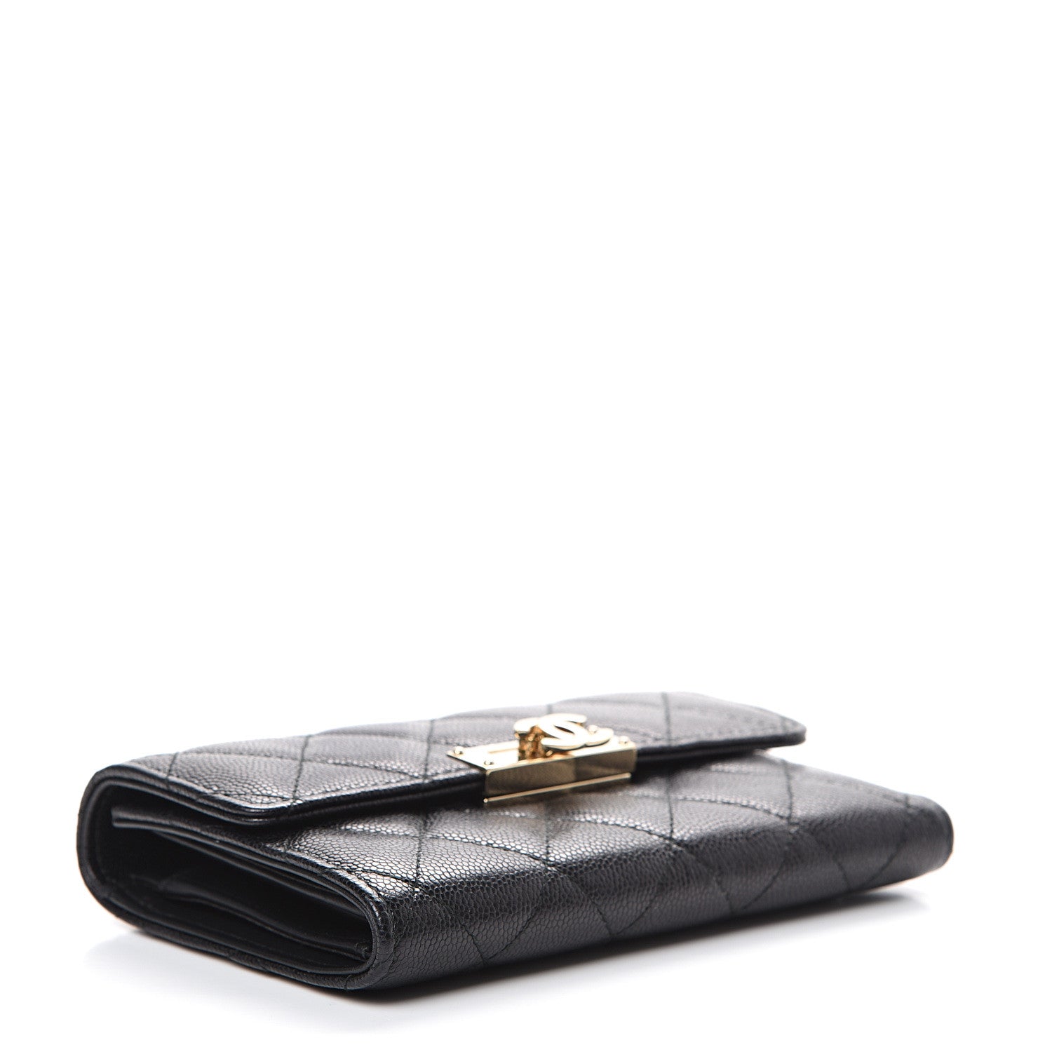 Chanel Caviar Quilted Small Golden Class Flap Wallet Black 3 of 10