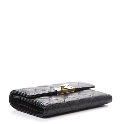 Chanel Caviar Quilted Small Golden Class Flap Wallet Black 3 of 10