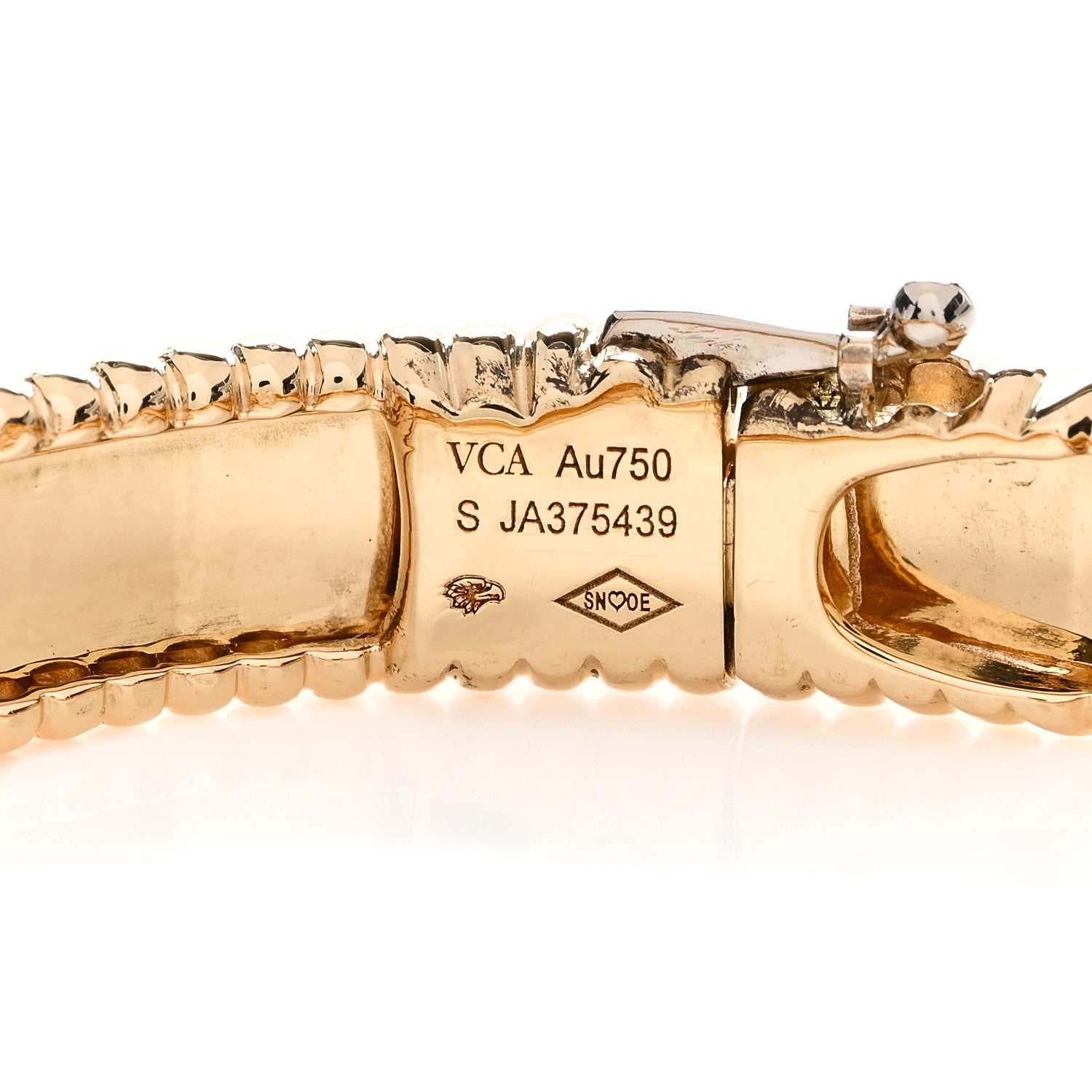 Van Cleef & Arpels 18K Yellow Gold Perlee Signature Bangle Bracelet S 3 of 4