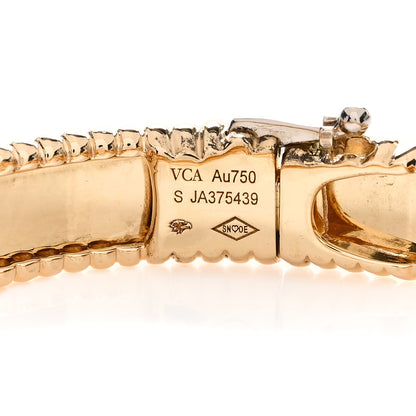 Van Cleef & Arpels 18K Yellow Gold Perlee Signature Bangle Bracelet S 3 of 4