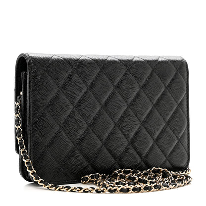 Chanel Caviar Quilted Golden Class Wallet On Chain WOC Black 3 of 9