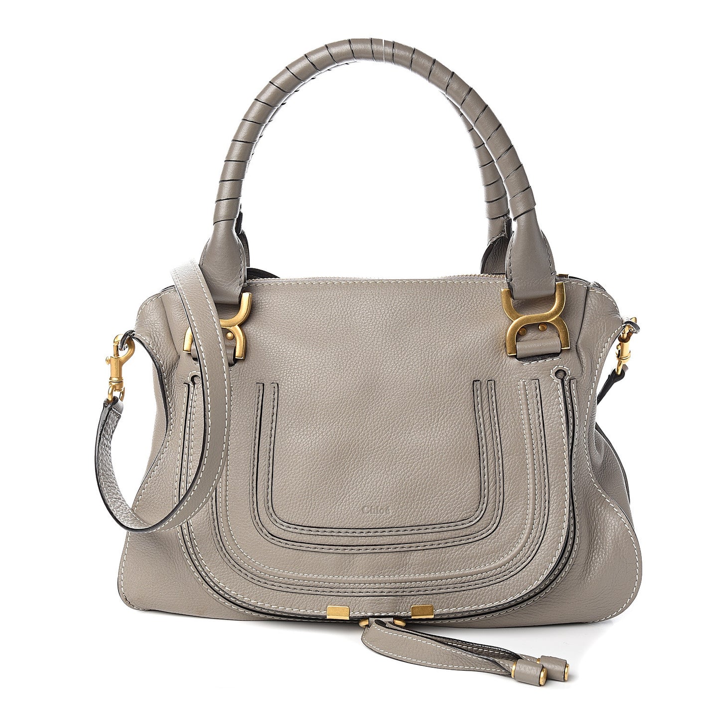 Calfskin Medium Marcie Satchel Cashmere Grey