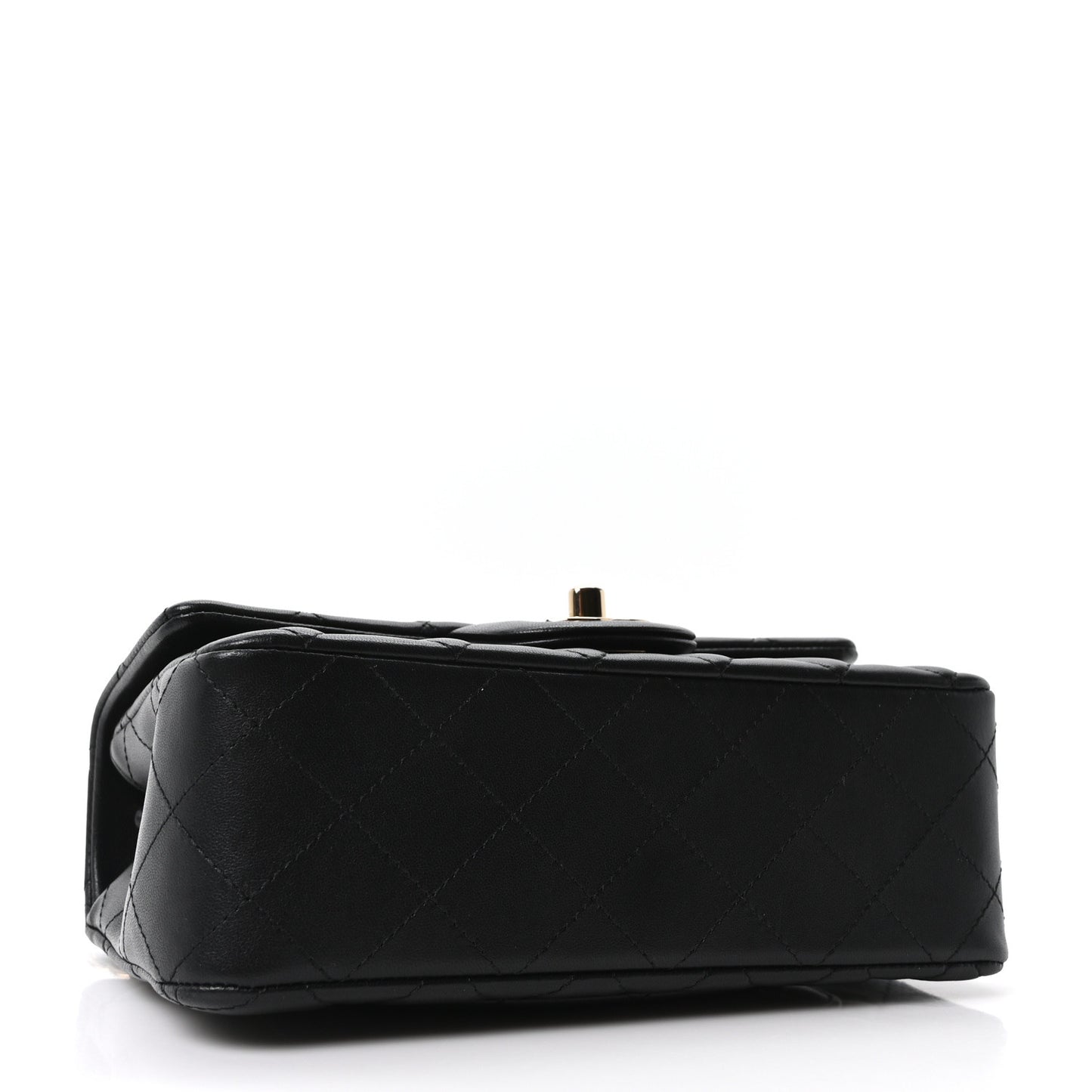 Lambskin Quilted Mini Rectangular Flap Black