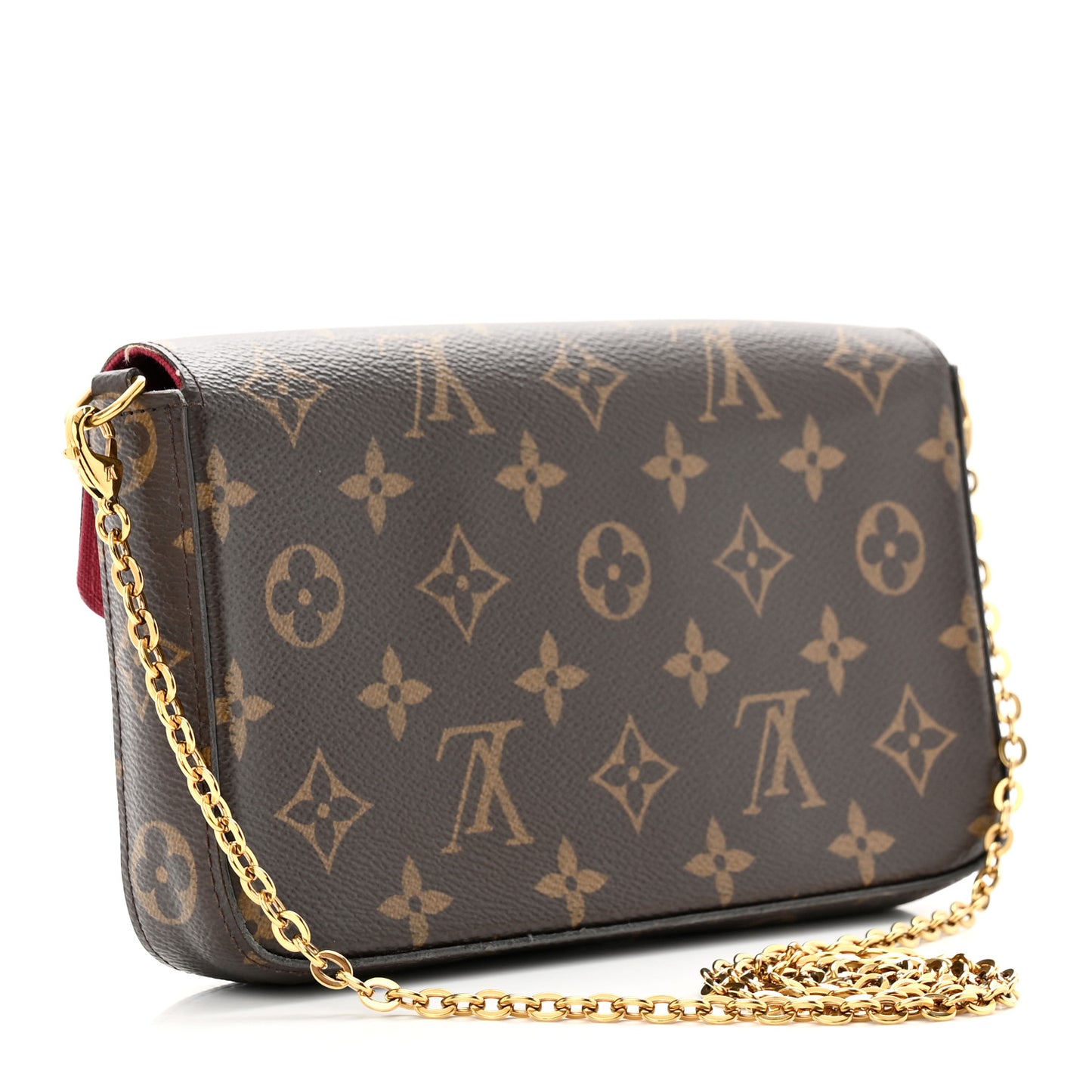 Monogram Pochette Felicie Chain Wallet Fuchsia