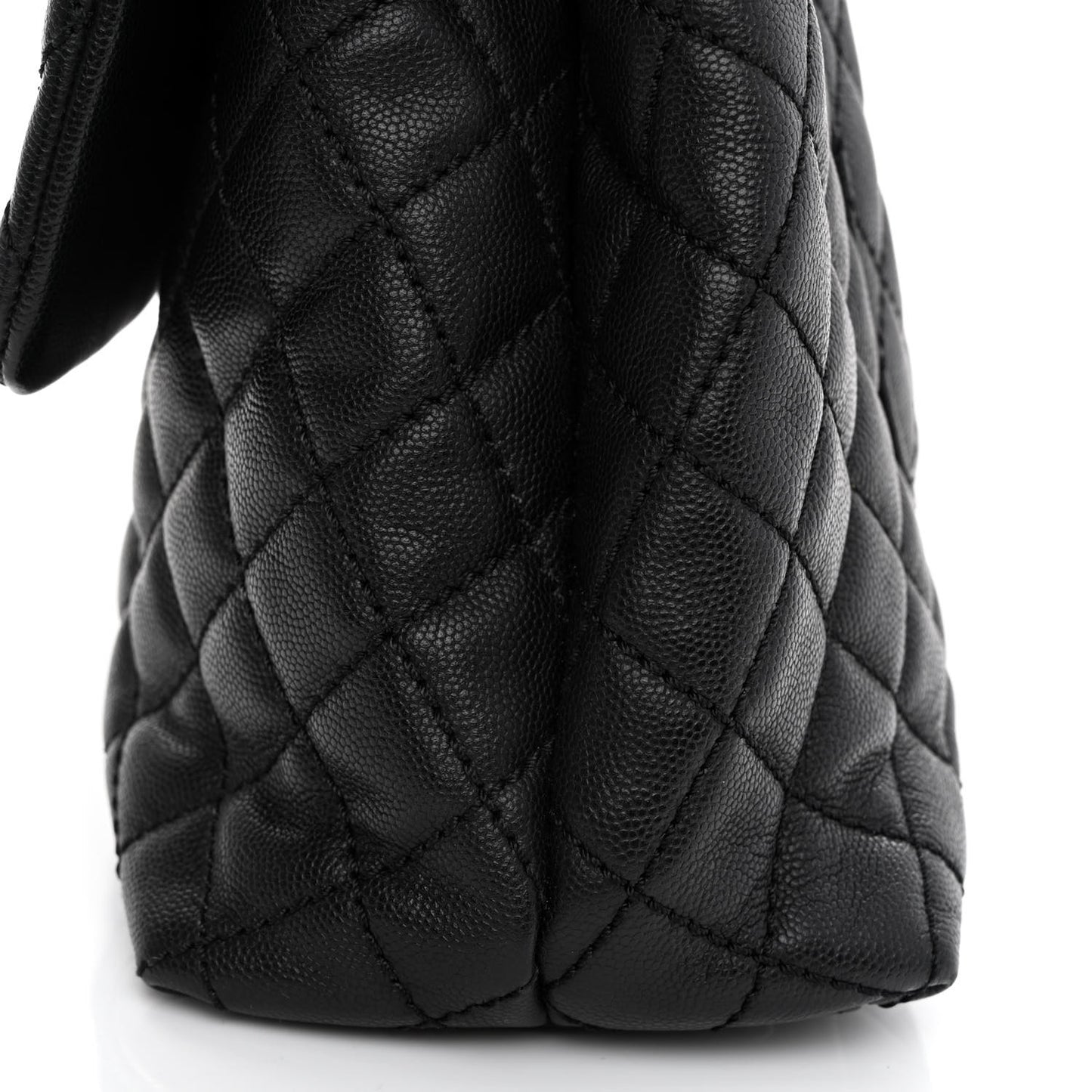 Caviar Quilted Medium Coco Handle Flap Black