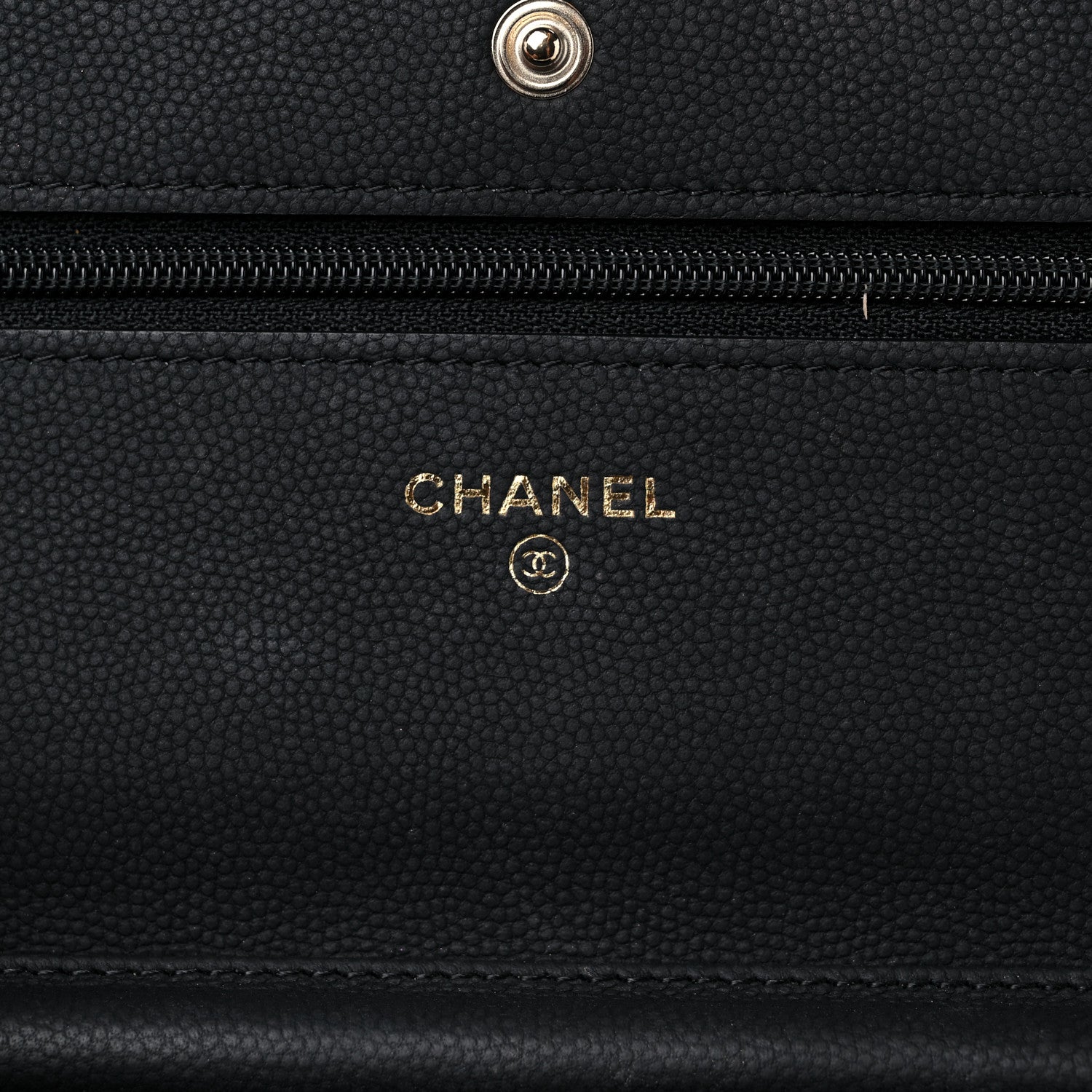 Chanel Caviar Chevron Quilted Wallet On Chain WOC Black 6 of 13