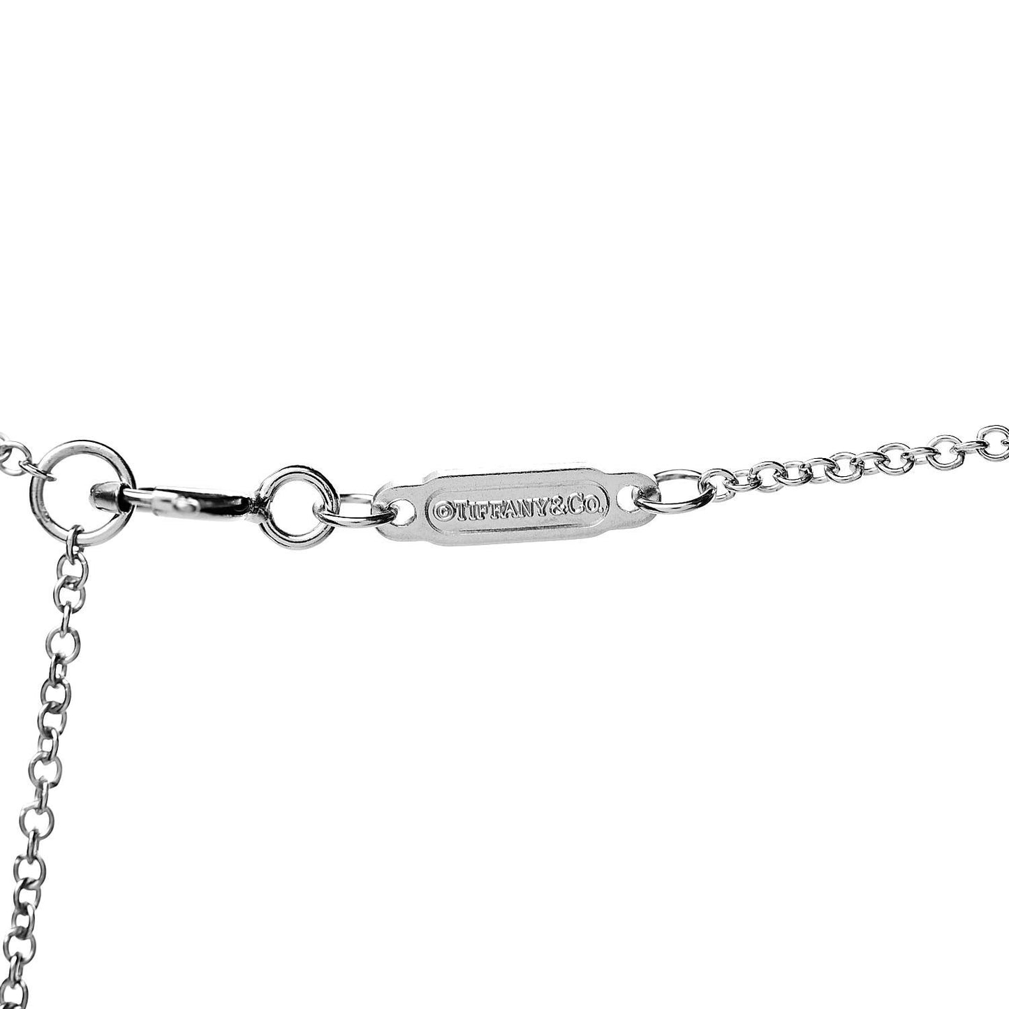 18K White Gold Small T Smile Pendant Necklace