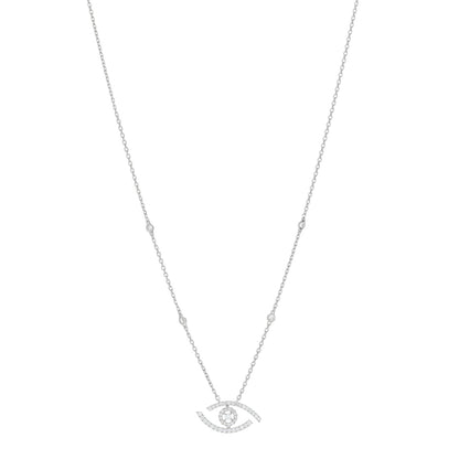 Messika 18K White Gold Diamond Lucky Eye Pave Necklace 1 of 4