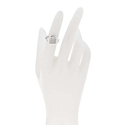 David Yurman Sterling Silver Diamond 14mm Initial K Pinky Ring 49 5 2 of 6