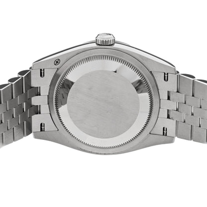 Rolex Stainless Steel 18K White Gold Diamond 36mm Oyster Perpetual Datejust Watch Bright Blue 126234 4 of 5