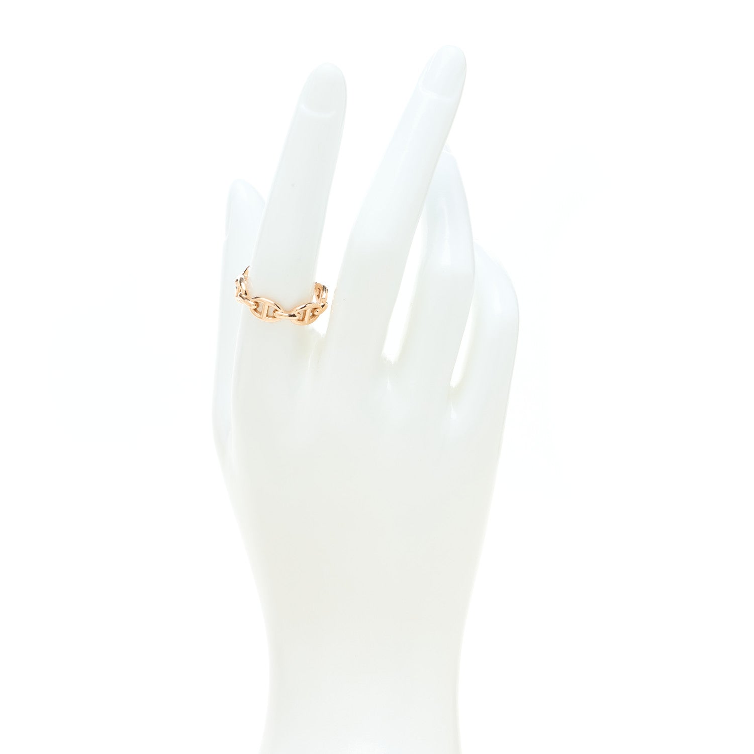 Hermes 18K Rose Gold PM Chaine d'Ancre Enchainee Ring 57 8 2 of 8