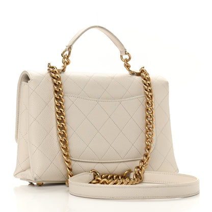 Chanel Grained Calfskin Small Stitched Flap White 2 of 13