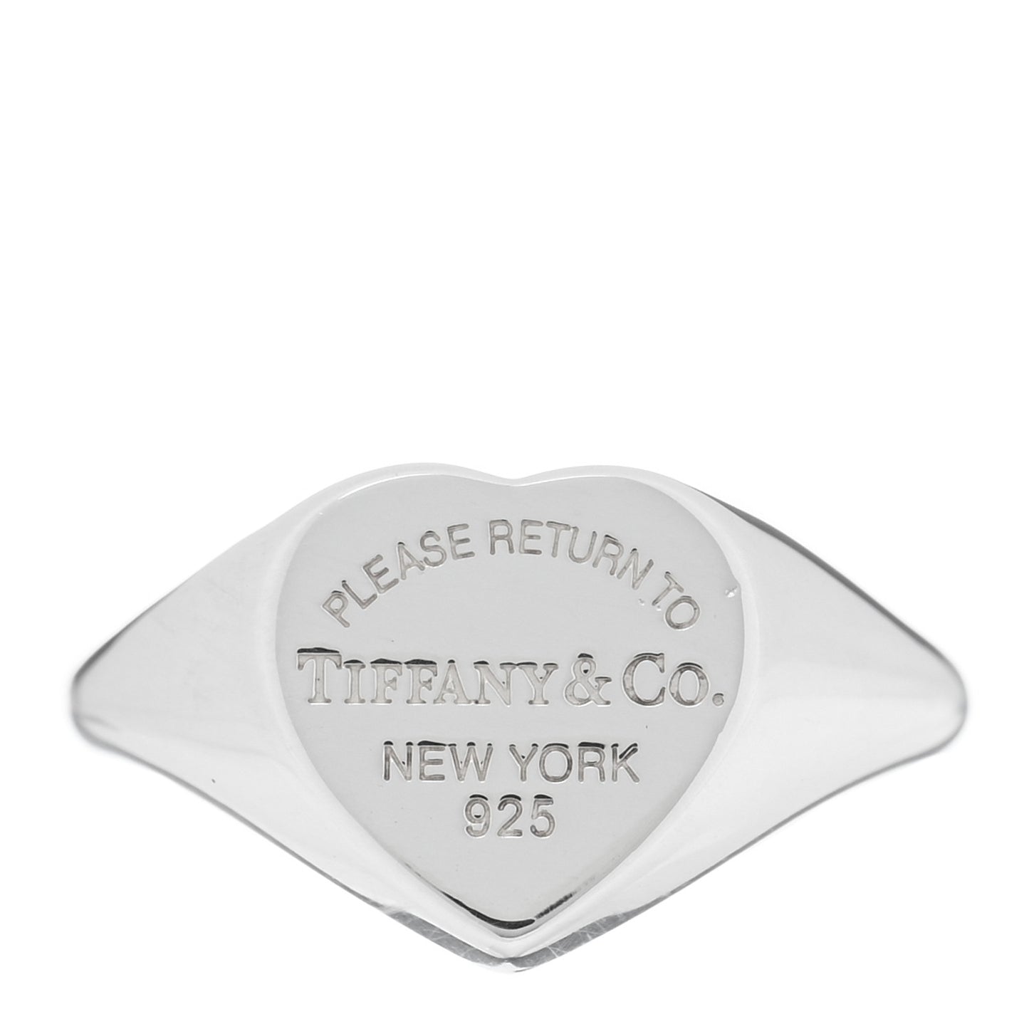 Sterling Silver Return to Tiffany Heart Signet Ring 52 6
