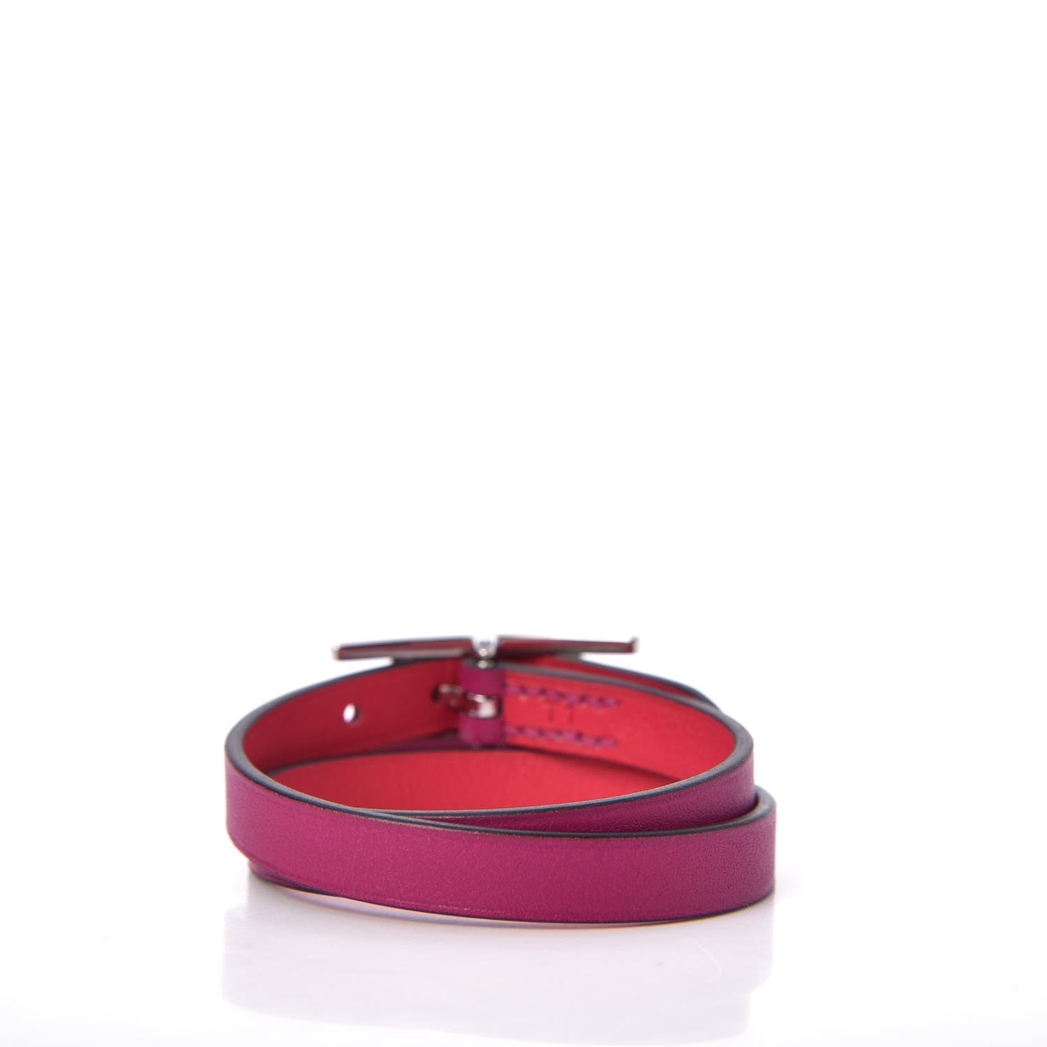 Hermes Swift Behapi Double Tour Reversible Bracelet T1 Rose Pourpre Rose Extreme 3 of 7