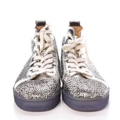 Christian Louboutin Metallic Calfskin Strass Mens Louis Flat Sneakers 46 Silver 2 of 9