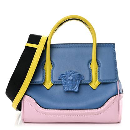 Versace Calfskin Medium Palazzo Empire Bag Blue Pink Yellow 1 of 17