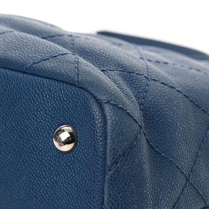 Chanel Grained Calfskin Quilted Small Daily Shopping Tote Blue 12 of 16