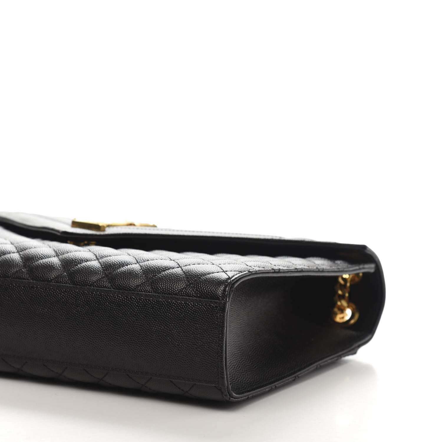 Saint Laurent Grain De Poudre Textured Mixed Matelasse Large Triquilt Monogram Satchel Black 7 of 10