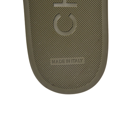 Chanel Canvas Chain Flat Sandals 37 Khaki 6 of 10