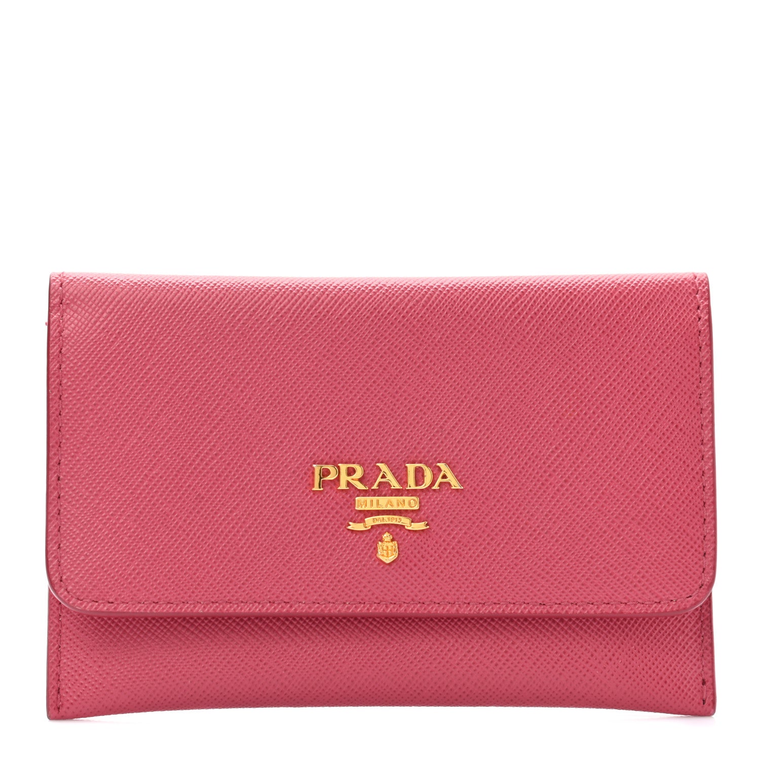Prada Saffiano Metal Flap Wallet Peonia 2 of 10