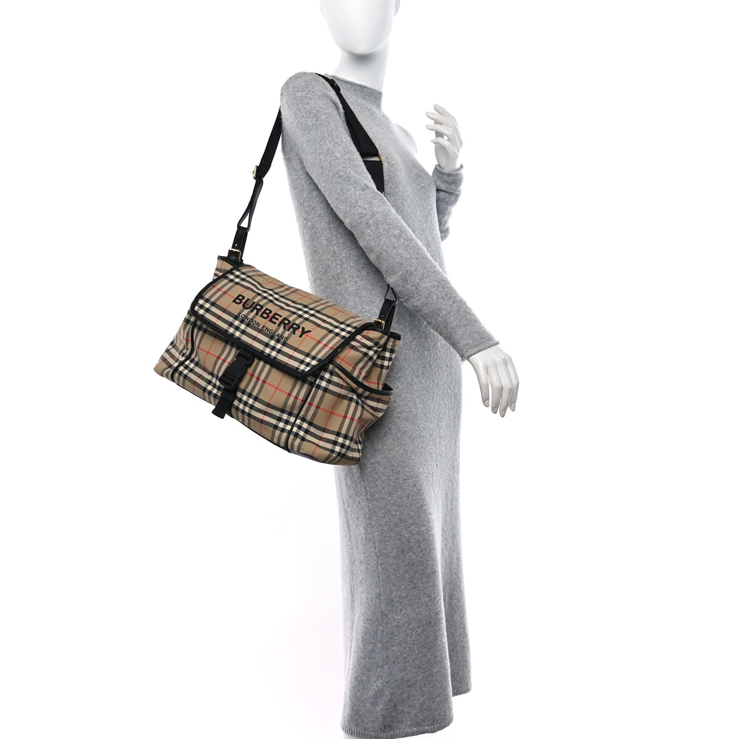 Nylon Vintage Check Logo Diaper Bag