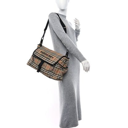 Burberry Nylon Vintage Check Logo Diaper Bag 2 of 14