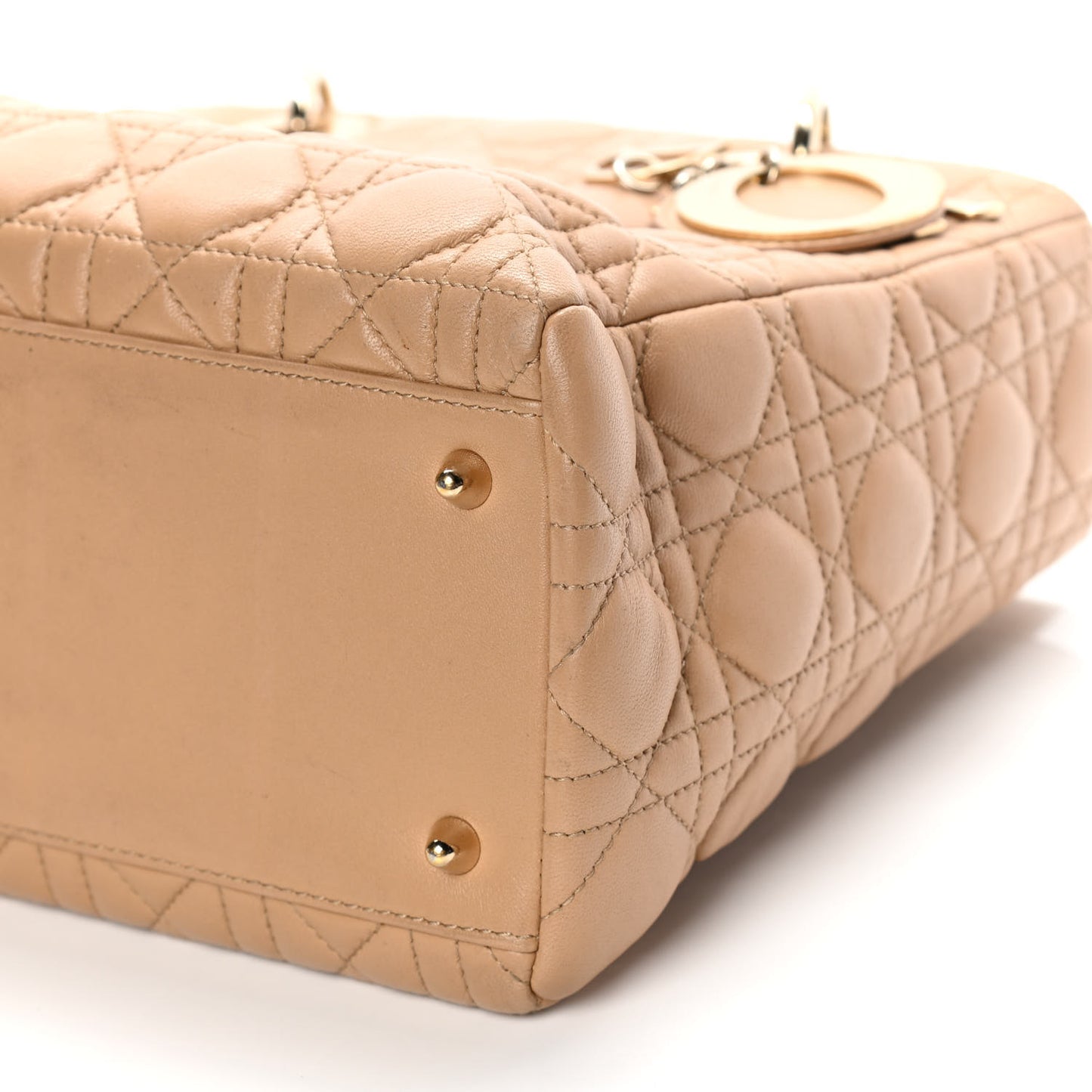 Lambskin Cannage Medium Lady Dior Beige