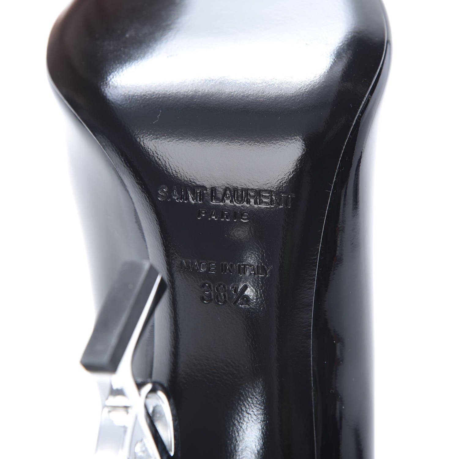 Saint Laurent Patent Opyum 110 Pumps 38.5 Black Silver 7 of 8